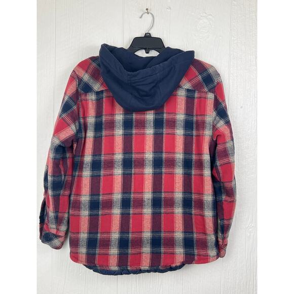 Legendary Outfitters mens large quilted hooded shirt\jacket  Plaid,hand pockets - Picture 7 of 7